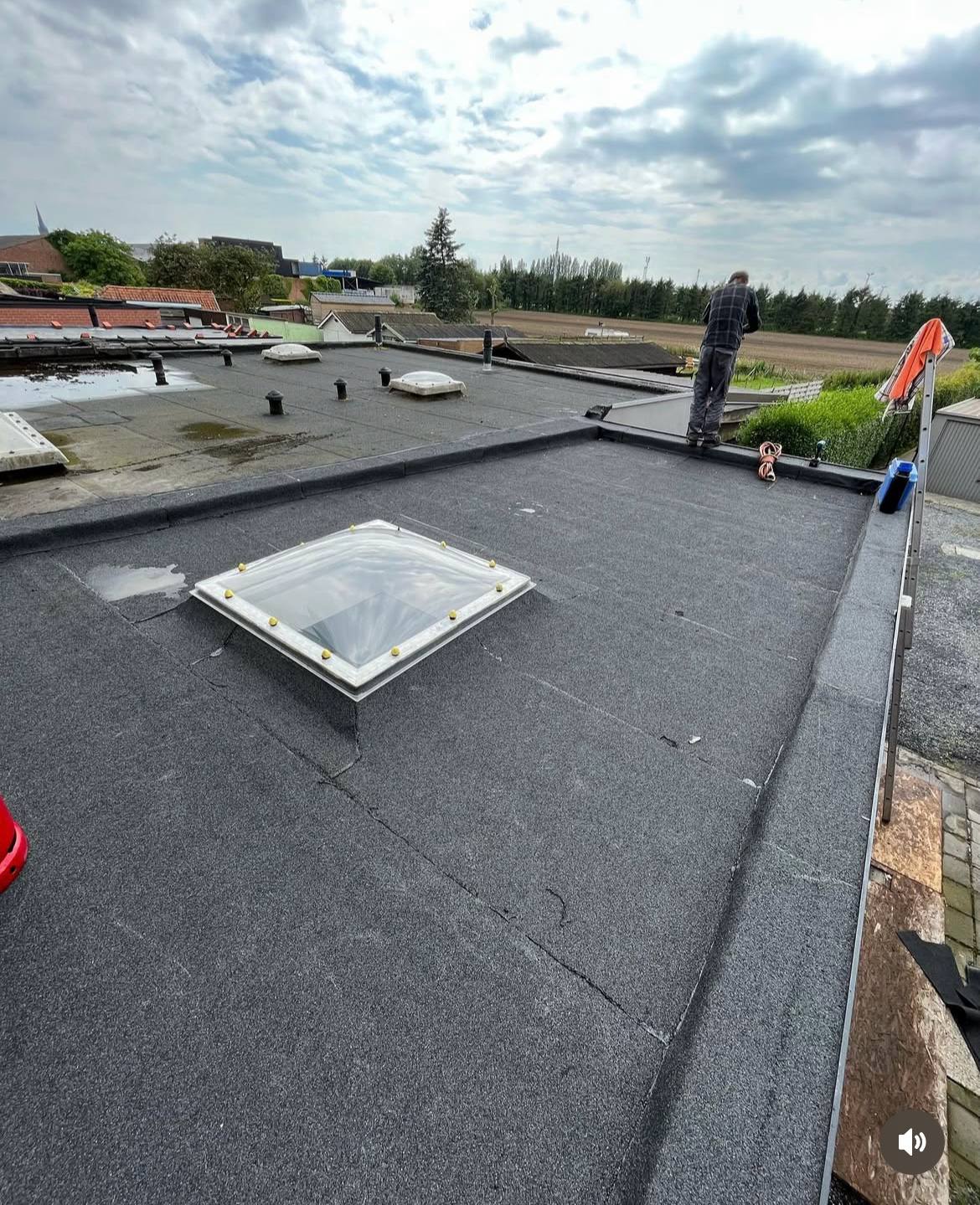 Dakreiniging in uitvoering dakpannen reinigen Maldegem